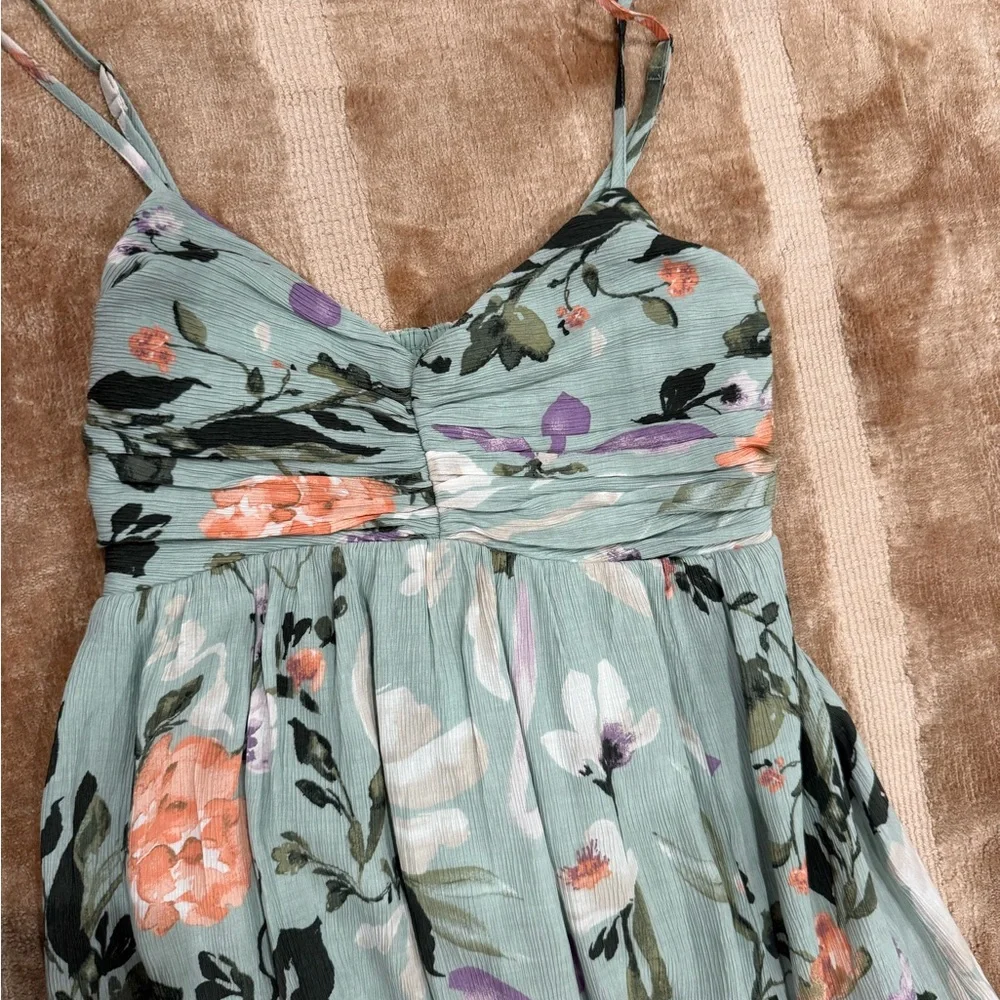 Abercrombie & Fitch Floral Maxi Dress in Light Green